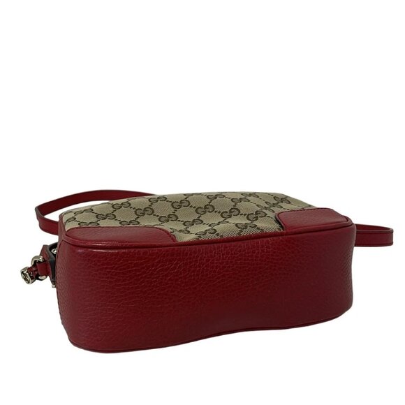 GUCCI Bree Beige Brown Red Jacquard Leather - Shoulder Bag 631-051525 - Picture 4 of 9